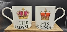 The Leonardo Collection "His Lordship" "Her Ladyship" Fine China Coffee Mugs