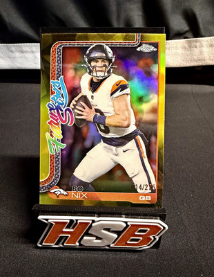 Topps 2025 Topps Chrome Bo Nix Broncos Future Stars FS-15 Yellow /275