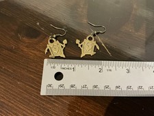 Handmade Brass Alice in Wonderland Card Soldier Earrings--PREOWNED GOOD