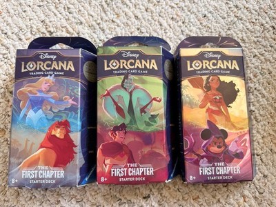 Disney Lorcana: The First Chapter Starter Decks - Set of 3 - Factory Sealed
