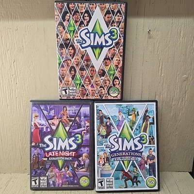 The Sims 3 Bundle PC DVD ROM Base Game Late Night Generations