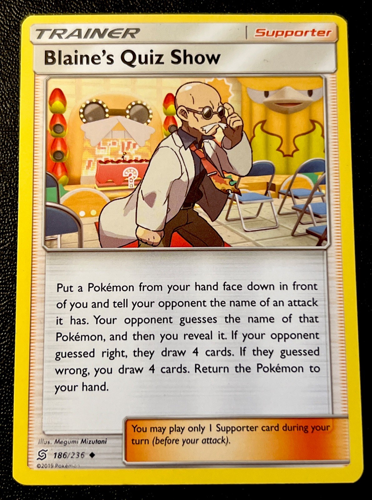 Blaine’s Quiz Show 186/236 NM Non Holo Pokemon Card!