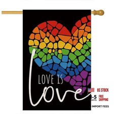Love IS Love Rainbow Pride House Flags for Outdoor, Gay Pride 28x40 Inch