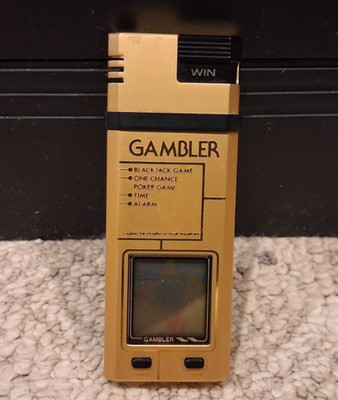WIN INTERNATIONAL GAMBLER Vintage Handheld Electronic Game LCD LIGHTER game RARE
