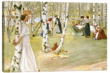 Leinwandbild Das Frühstück im Grünen - Carl Larsson