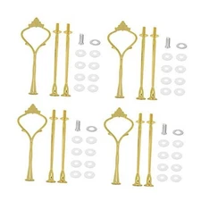 Quluxe 4 Sets 3 Tier Crown ＆ Sunflower Cake Stand 3 Tier,Crown＆Sunflower Gold