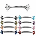 Eyebrow Piercing Surgical Steel Curved Barbell Rook Lip Tragus Helix Bar Ring