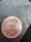 1965 Canada Silver Dollar – 80% Silver – Voyageur Canoe  - Very Nice