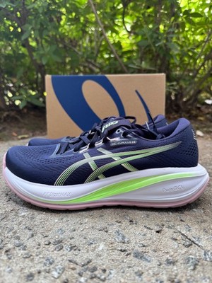 Asics Gel Cumulus 28 Womens Size 8.5 Midnight/Green PREOWNED