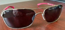 Rare Costa Del Mar Palapa Sunglasses 580P Lens Red/Silver Frames Read Desc