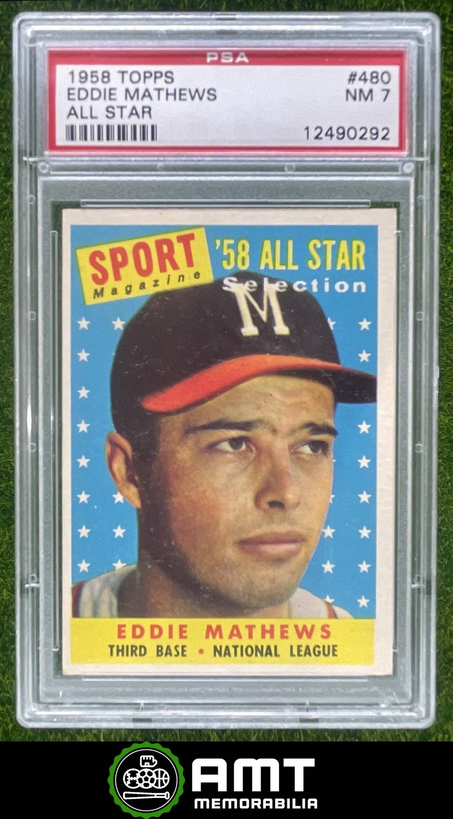 Eddie Mathews PSA 7 1958 Topps All Star Milwaukee Braves #480 0292