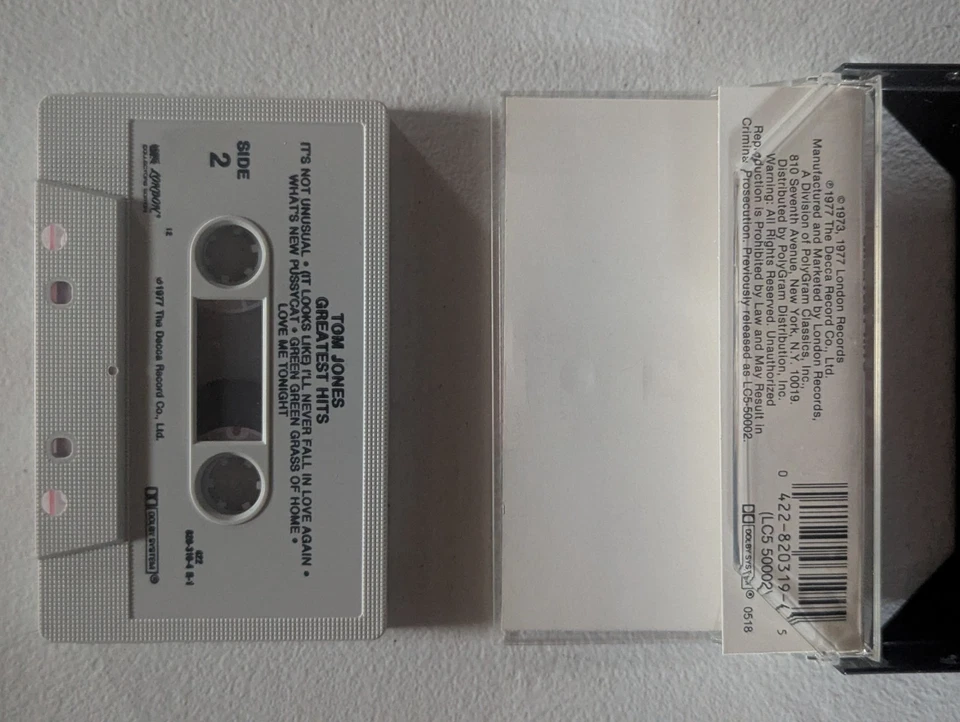 TOM JONES Cassette Tape Lot/4: Greatest Hits, Very Best Of, Greatest Songs + 1 - Image 4 of 4