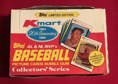 1982 TOPPS KMART AL & NL MVPs set box - 24 sets - Mantle Mays Koufax Schmidt Yaz