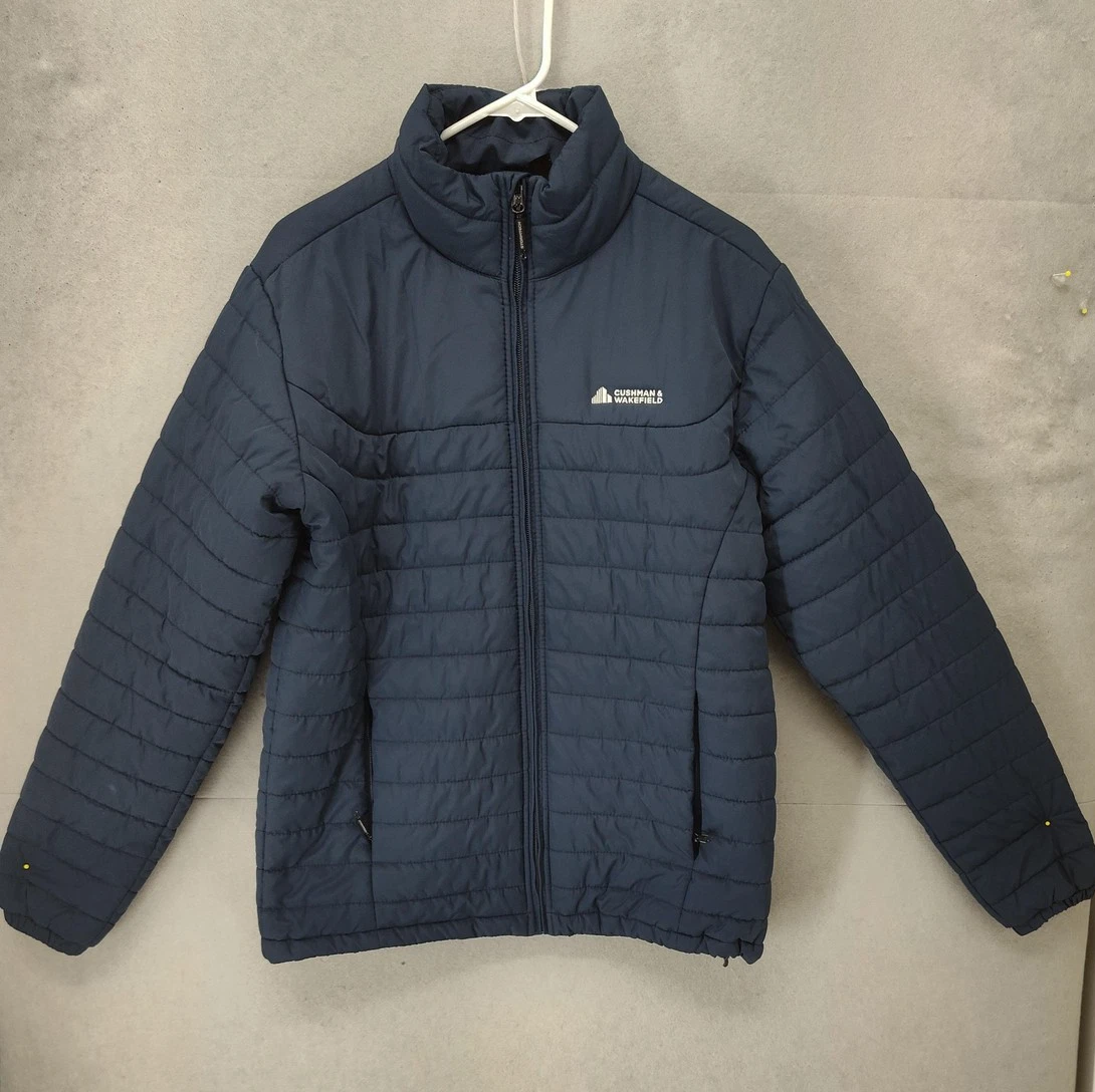 Stormtech Jacket Mens Medium Navy Puffer Insulated Full Zip Winter Warm Hi Neck