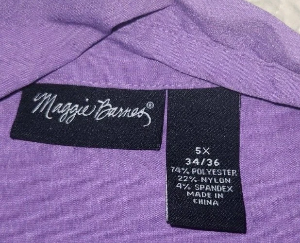 Blusa Maggie Barnes Catherines Púrpura Talla 5X (34/36) Mujer Botón Cuello en V #F1 Foto 4 de 4