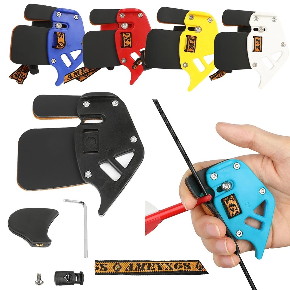 Recurve Bow Finger Guard Tab Protect Gear Cow Leather Archery Shooting Hunting - Image 2 of 4