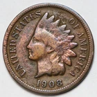 1908-S 1c Indian Head Cent - RAW - KEY DATE - San Francisco Mint