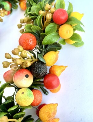 Vintage Fruit Swag / Garland Sugared Lemons Bonsai Oranges Berries