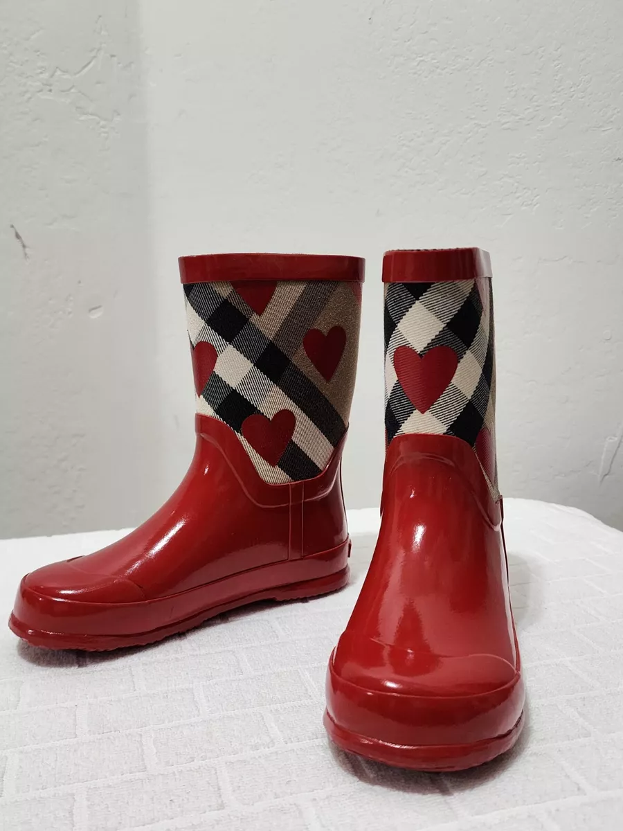 Burberry red hotsell rain boots