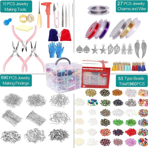 DIY Bracelet Making Kit with Jewelry Pliers, Beads & Repair Tools for Adults - Picture 4 of 7