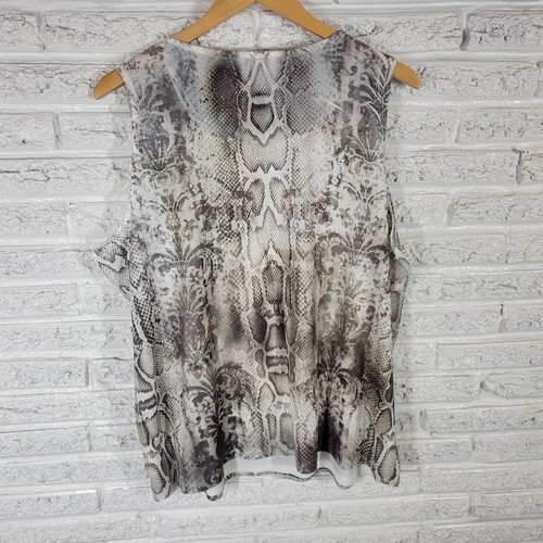 Chicos Womens Top 4 Standard XXL Plus Tank Animal Print Sequins Polyester Comfy - Picture 5 of 8