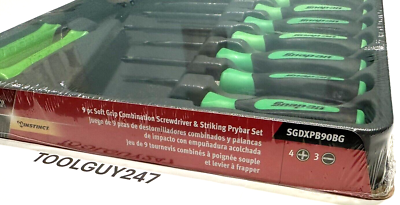 SNAP ON TOOLS SGDXPB90B G 9Pc GREEN Soft Grip Screwdriver