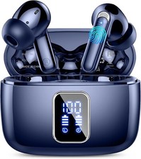 Cuffie Auricolari iphone Bluetooth 5.3 senza fili per IOS/Android blu navy