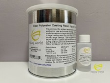 CLEAR POLYESTER CASTING RESIN by EPOXY WORLD 1 Quart 32 oz. w/ MEKP FREE SHIP