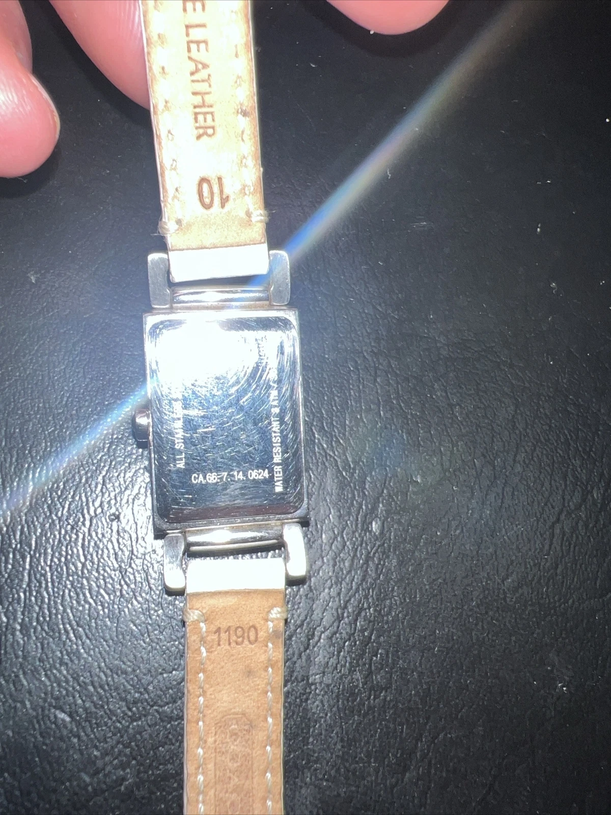 Orologio Pretty Donna Coach Tank Madison Cinturino in Pelle Bianca Batteria Nuova