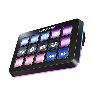 AmpliGame Fifine Stream Controller with 15 Macro Keys Streaming Keyboard with...