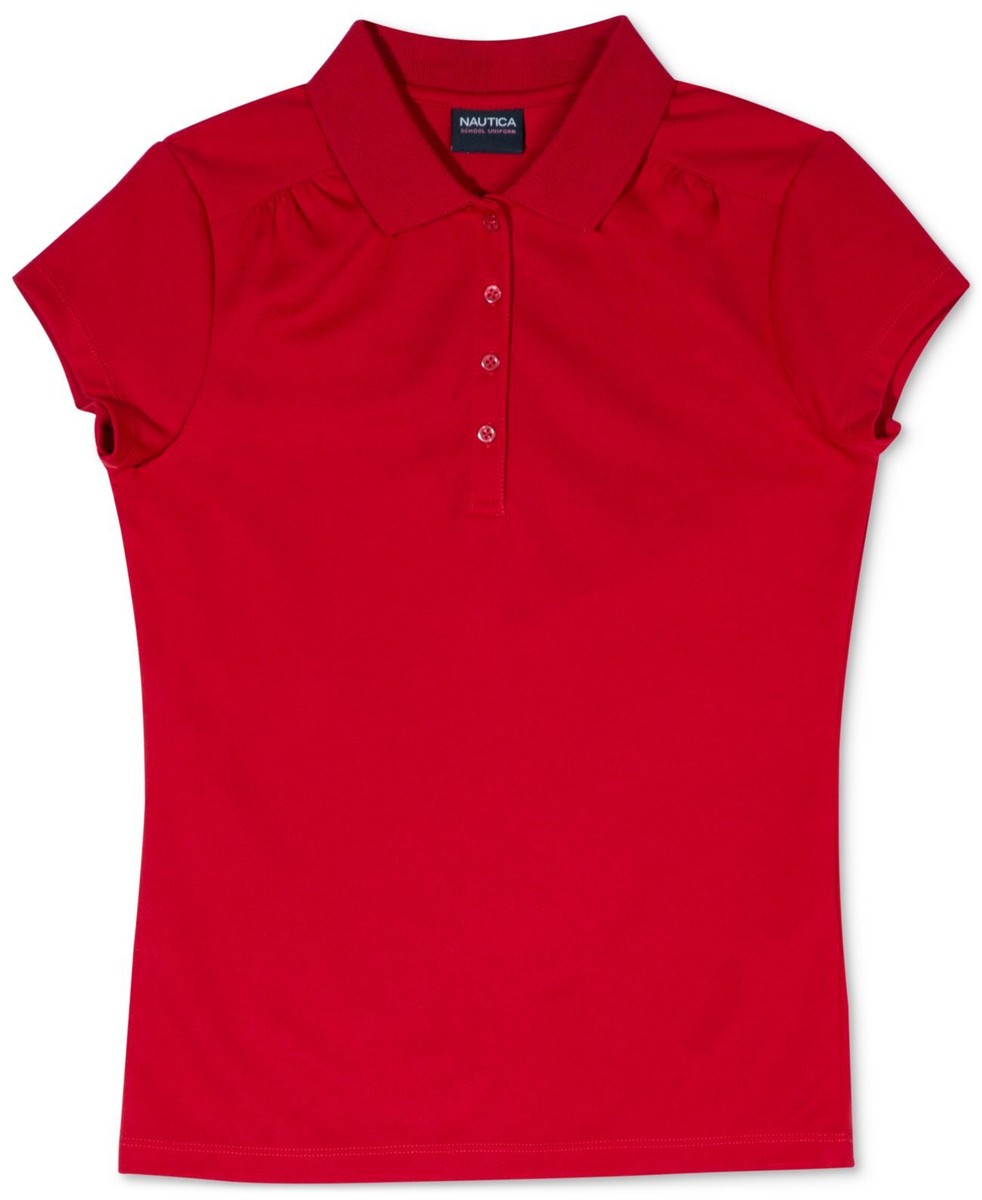 Nautica Plus Girls Short Sleeve Performance Polo Shirt