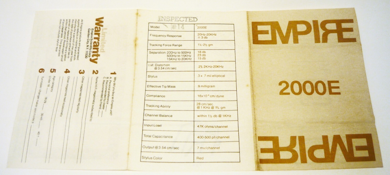 NOS Empire 2000E Cartridge w/ NOS Genuine Empire S2000E Stylus M eBay