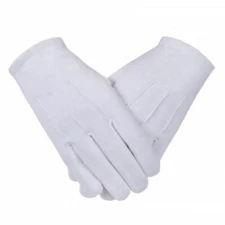 Quality Gloves Mens WhiteThin Nylon Dress Tux Stretch 1 size fits most Washable