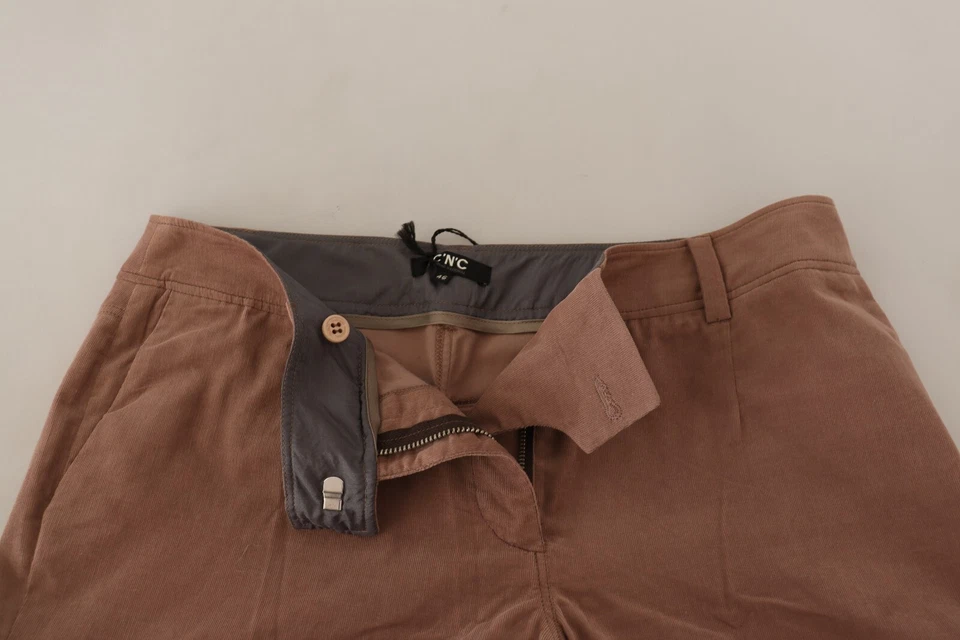 C'N'C COSTUME NATIONAL Pants Brown Cotton Tapered Cropped IT46/US12/XL RRP $500 - Image 4 of 4