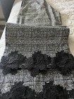 Women pants. River Island. Super high waist back/white plaid. Wide leg Lace trim — photo 4