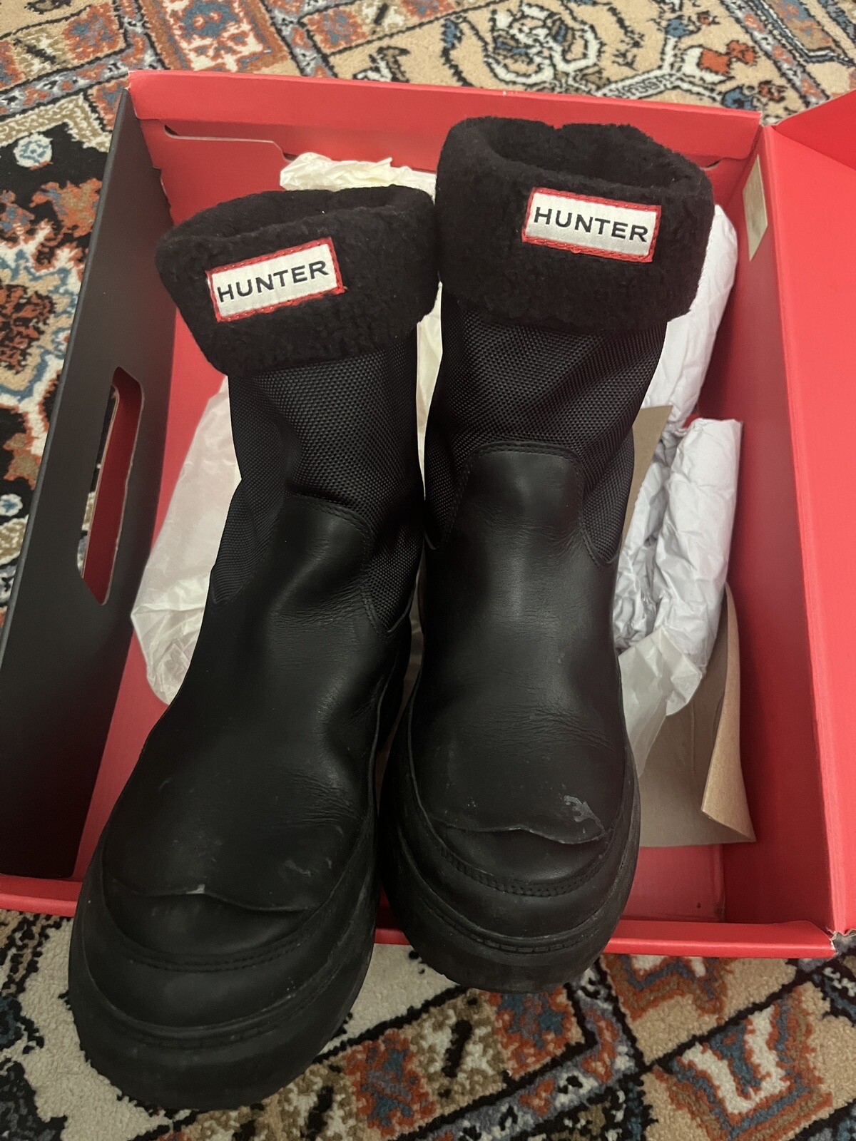 Hunter Boots x Killing Eve Shearling-Lined Rain Boots UK5 US7 Waterproof Winter Style  -image