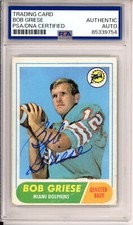 1968 68 Topps Bob Griese Rookie Card RC Signed PSA DNA Certified AUTOGRAPHED HOF