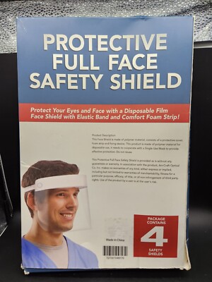 Protective Full Face Safety Shield 4 Pack New Sealed PPE 