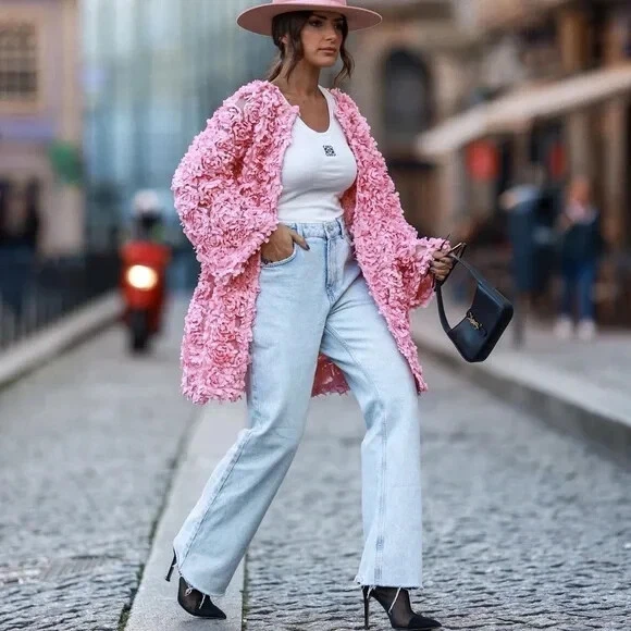 Zara pink teddy coat cheap
