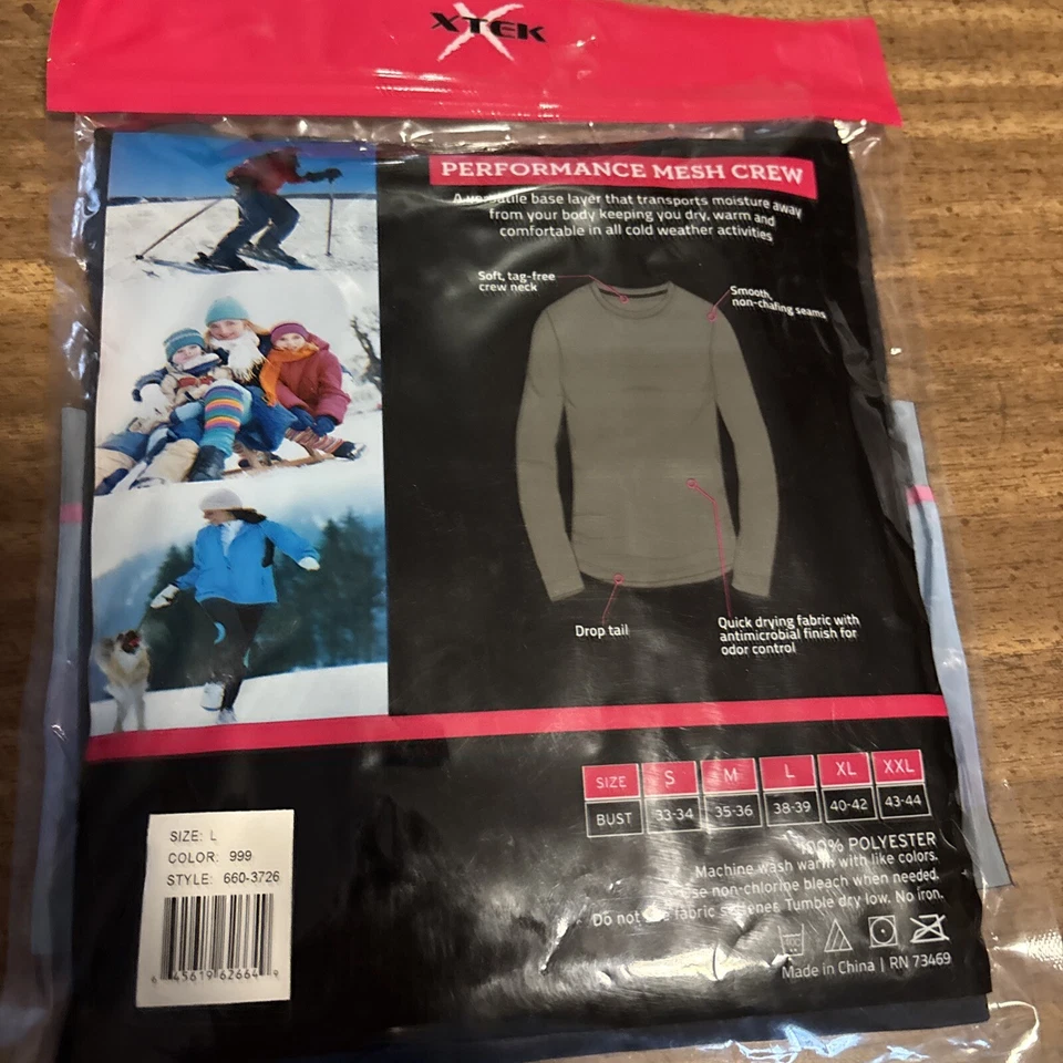 XTek Ladies Base Layer Top Long Sleeves Performance Mesh Black Size L - Image 3 of 3