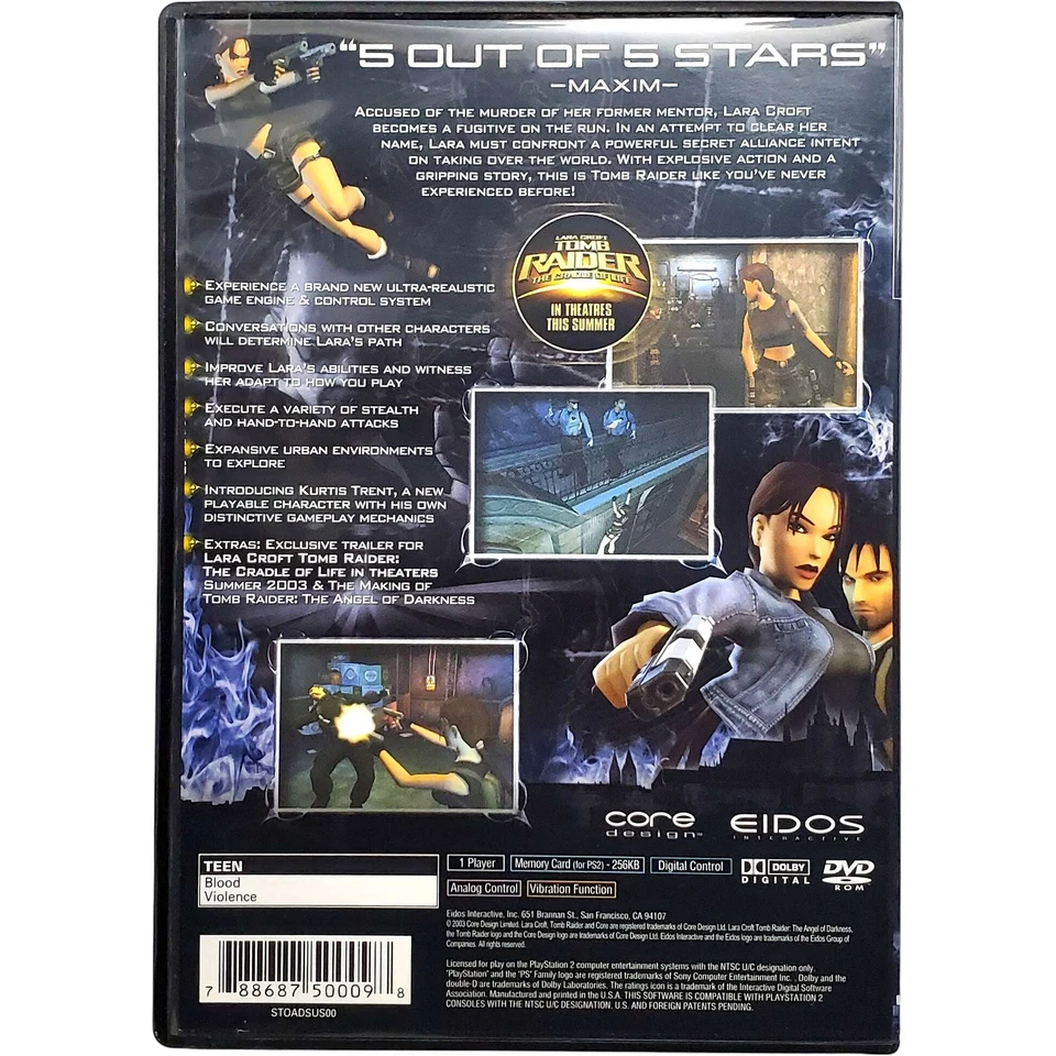 Tomb Raider Angel Of Darkness - Sony Playstation 2 PS2 нетронутая проверенная подлинная - Изображение 2 из 4