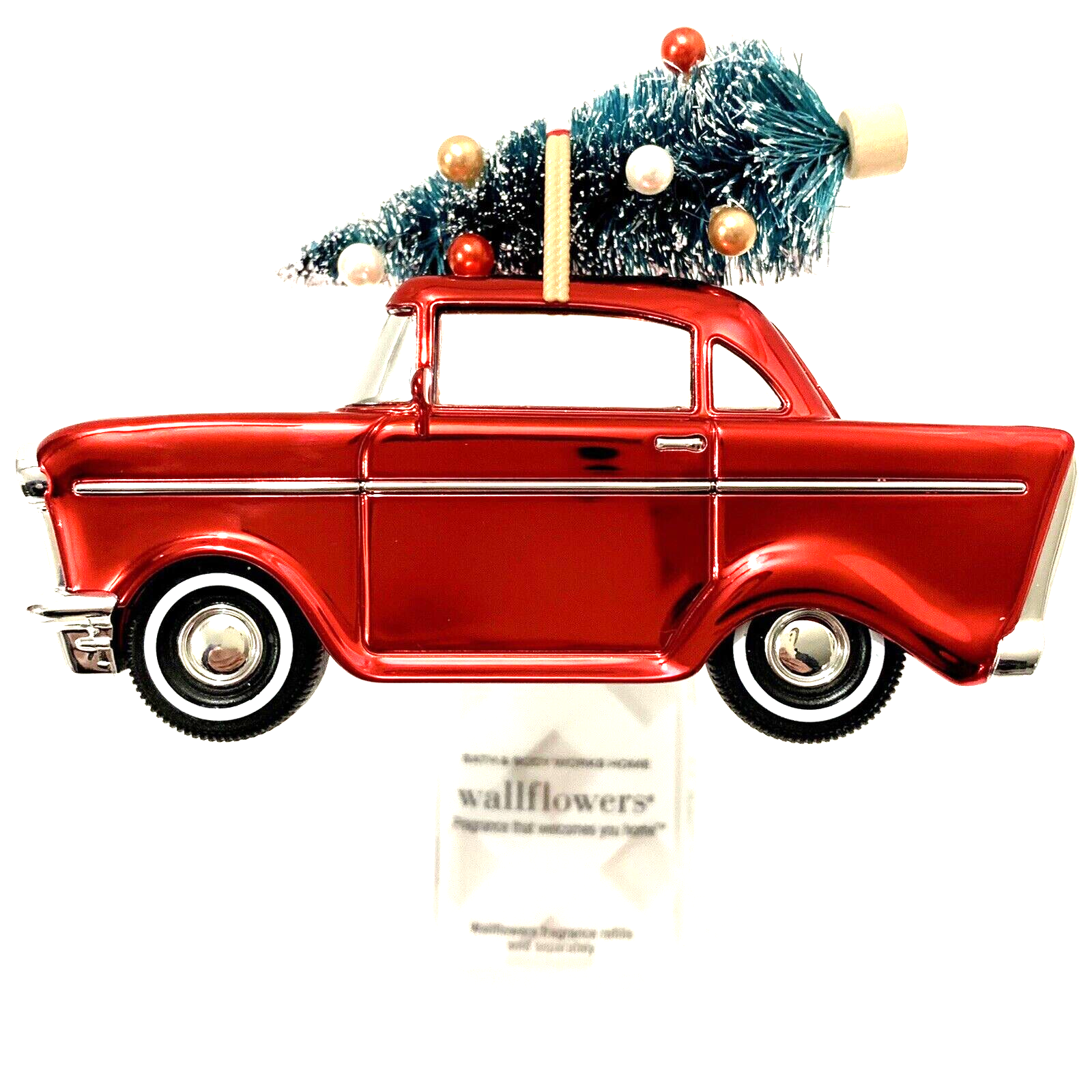 New Bath and Body Works Classic Red Car with Tree Wallflower Plug-in for Christmas-image