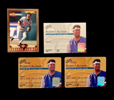 Roberto Alomar 1995 studio silver and gold, 1997 Pacific gems of the diamond Gd9
