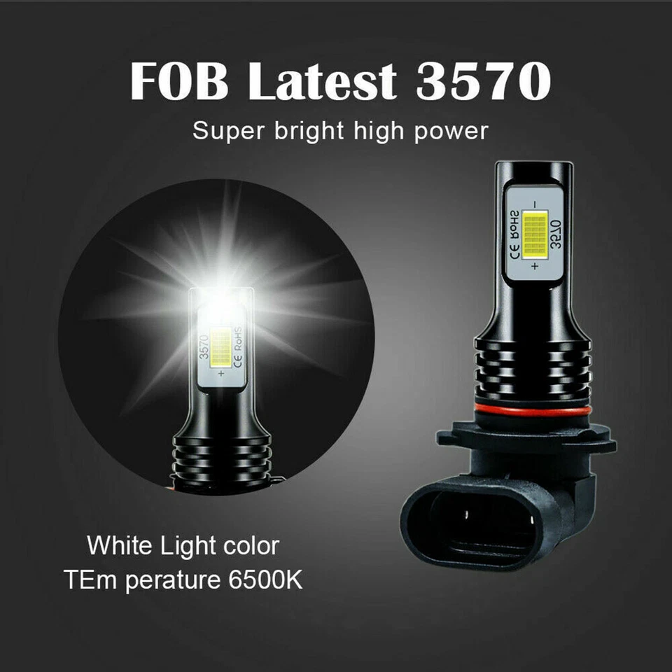 1 par de faros antiniebla delanteros LED 6000K 9145/H10 para Buick Regal 2011-17 Foto 4 de 4