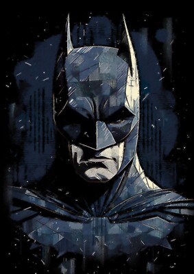 A3 Größe - Batman Art Deco Poster Druck Wandbild Wohndeko Männerhöhle
