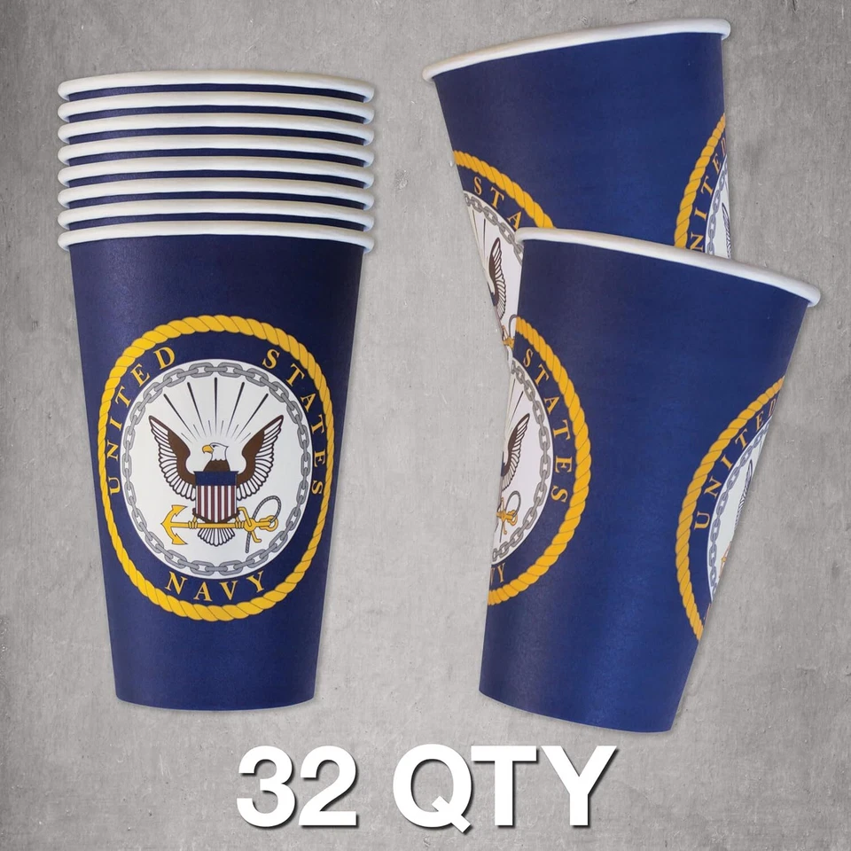 ¡Tazas de fiesta Havercamp Marina de los Estados Unidos (32 tazas)! 16 oz. Azul pesado - 32, Foto 2 de 3