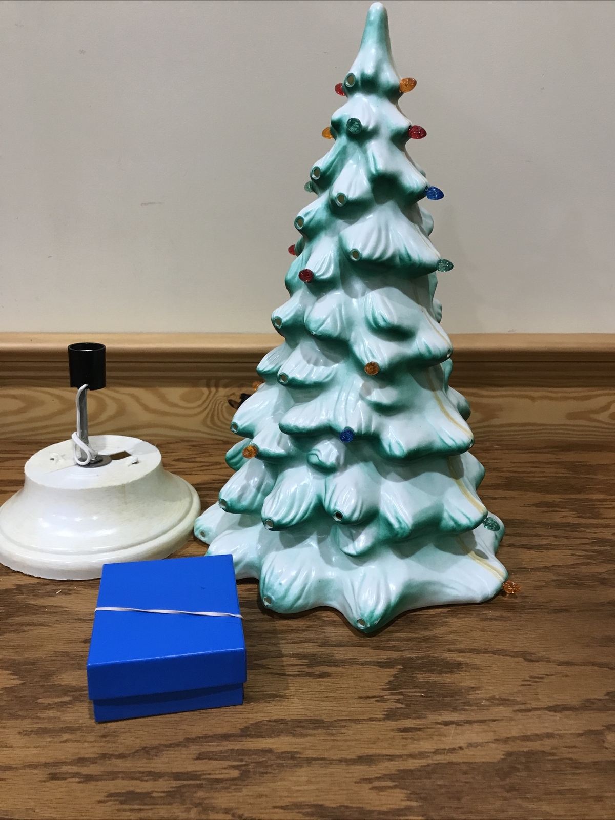 Vintage Union Products Blow Mold Christmas Tree Lighted Tabletop with