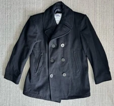 SterlingWear DSCP Quarterdeck Collection US Navy Mens Sz 40S Black Wool Overcoat