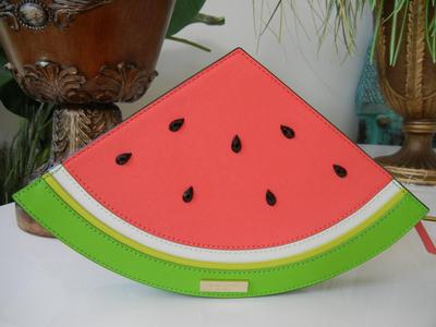 バッグ Kate Spade NY Watermelon Clutch NWT KATE SPADE BEADED SPLASH OUT WATERMELON SLICE SAFFIANO LEATHER