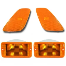 Front Amber Side Marker & Turn Signal Light Set For 1997-2006 Jeep Wrangler
